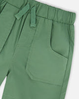 Parachute Shorts With Patch Pockets Green-3