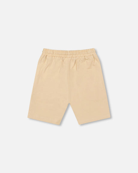 Organic Cotton Jersey Shorts Beige-1