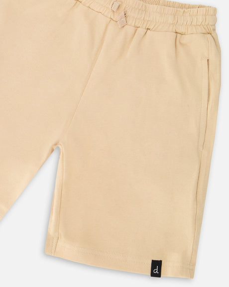 Organic Cotton Jersey Shorts Beige-2