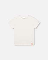 Organic Cotton Jersey T-Shirt Solid Off White-0
