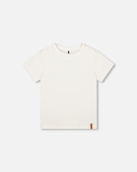 Organic Cotton Jersey T-Shirt Solid Off White-0