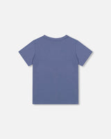 Organic Cotton Jersey T-Shirt Solid Blue-1