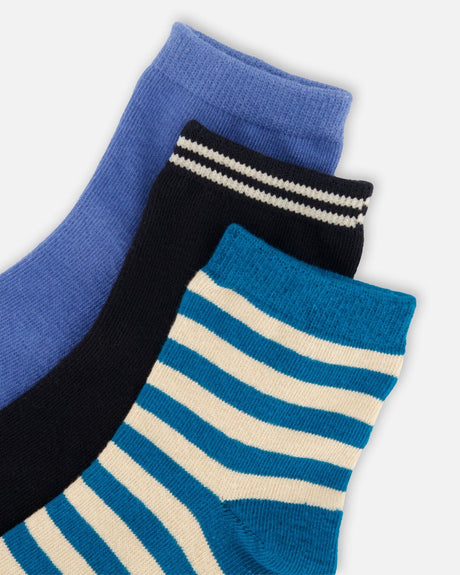 Socks (3 Pairs) Set Striped Green-2