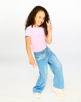 Wide Leg Light Blue Denim Jeans-1