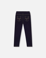 Navy Blue Denim Jeggings-1