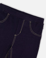 Navy Blue Denim Jeggings-2