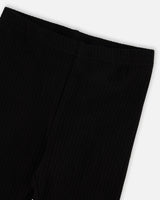 Rib Capri Leggings Black-2