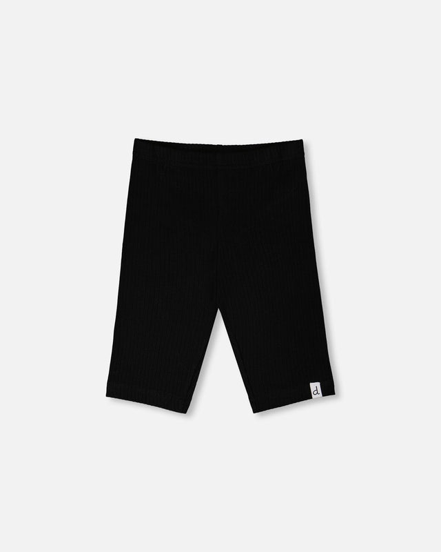 Rib Biker Leggings Black-0