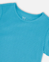 Crinkle Jersey T-Shirt Blue-3