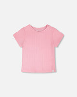 Crinkle Jersey T-Shirt Pink-0