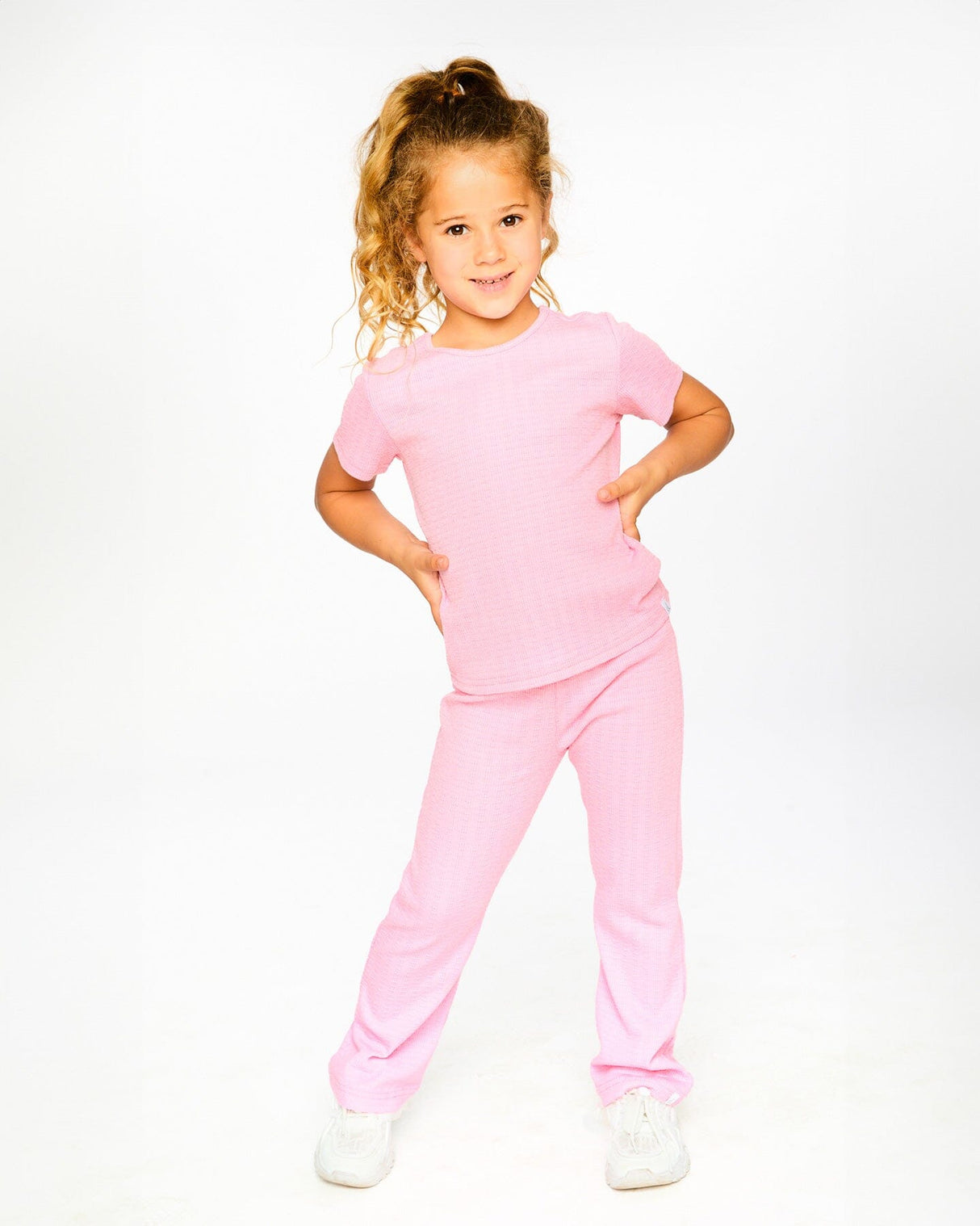 Crinkle Jersey T-Shirt Pink-1