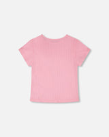 Crinkle Jersey T-Shirt Pink-2