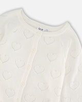 Pointelle Knit Cardigan Off-White-2
