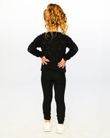 Pointelle Knit Cardigan Black-1