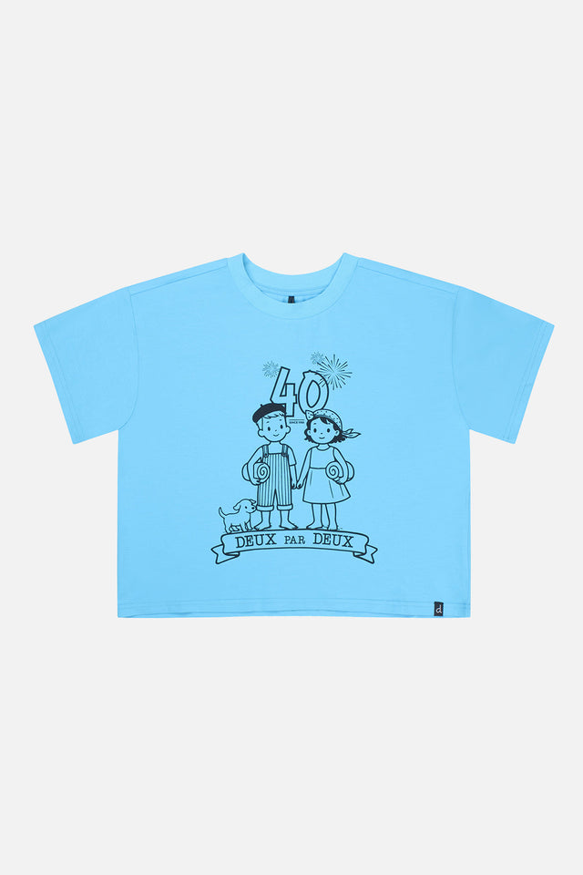 40Th Anniversary Graphic T-Shirt Sky Blue-0