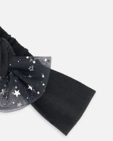 Headband With Glittering Tulle Bow Black | Deux par Deux | Jenni Kidz