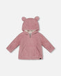 Hooded Full Zip Cat Plush Jacket Dusty Pink | Deux par Deux | Jenni Kidz