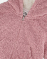 Hooded Full Zip Cat Plush Jacket Dusty Pink | Deux par Deux | Jenni Kidz