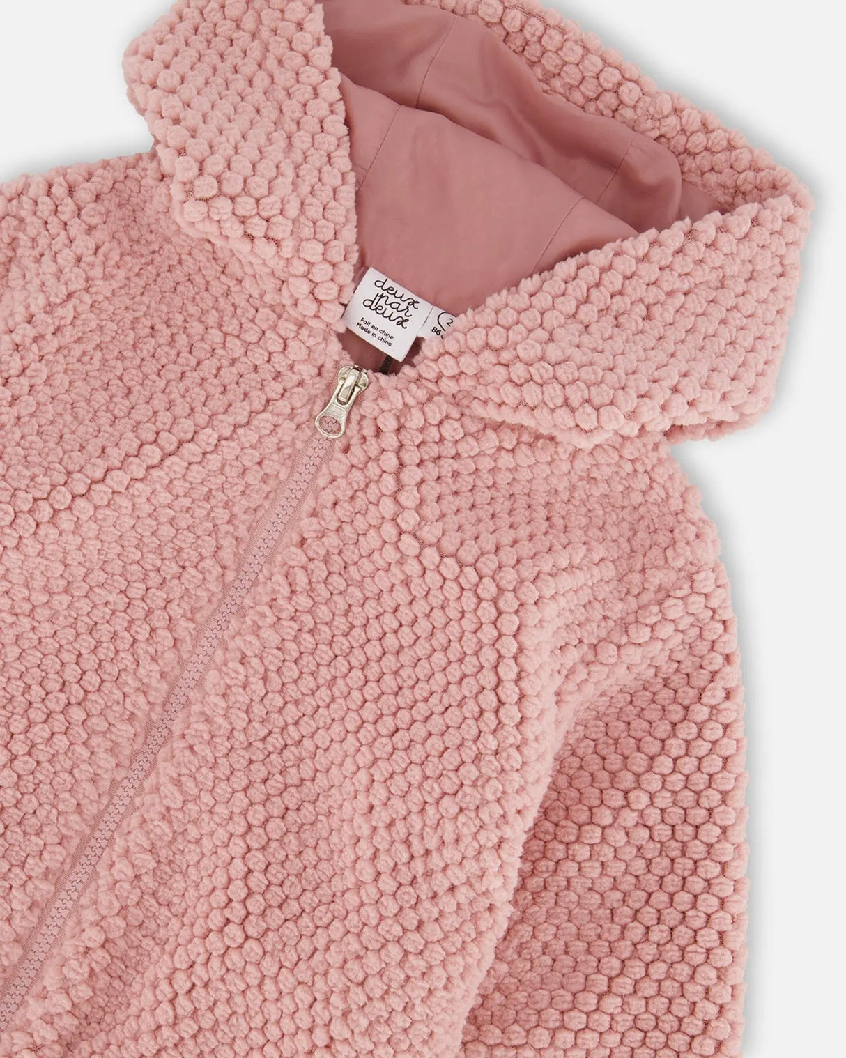Hooded Plush Vest Dusty Pink | Deux par Deux | Jenni Kidz