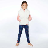 Hooded Sleeveless Fake Fur Vest Off White | Deux par Deux | Jenni Kidz