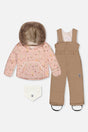 Baby Two Piece Snowsuit Pink Animal Print-0