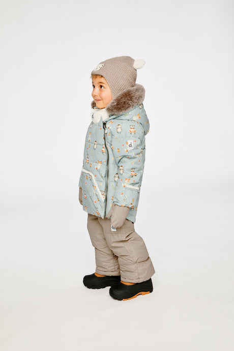 Baby Two Piece Snowsuit Blue Animal Print-2