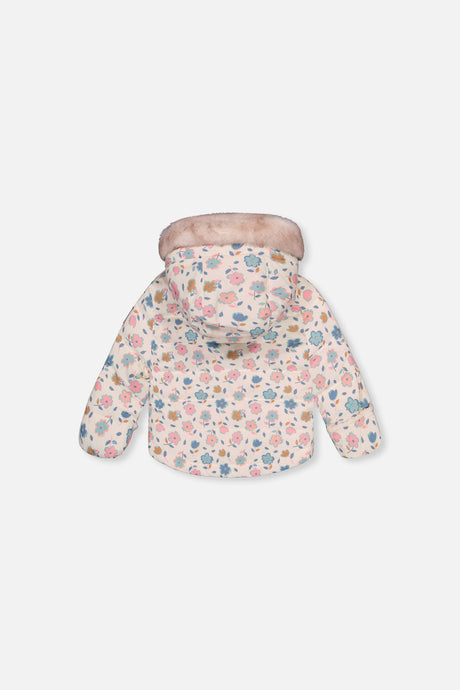 Deux par Deux white floral baby snowsuit, alternate view 3