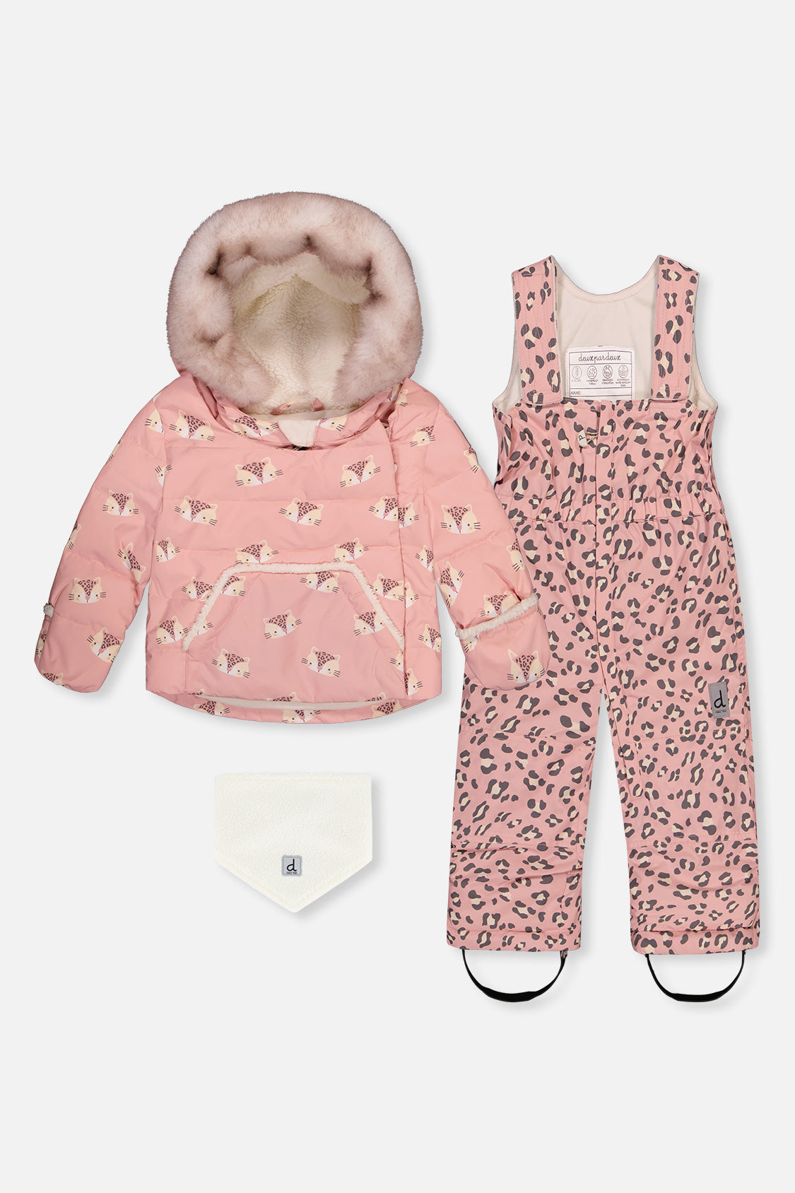Baby Two Piece Snowsuit Rose Leopard Print-0