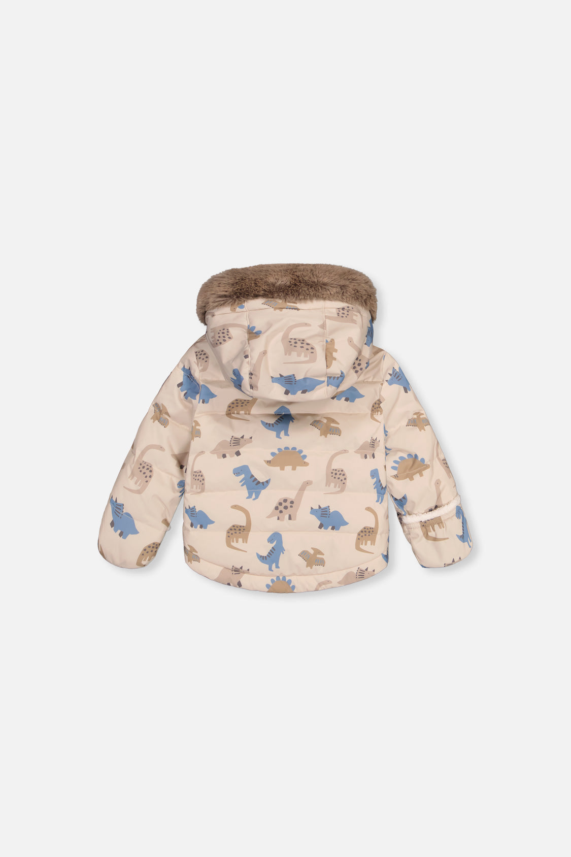 Deux par Deux baby boys' two-piece snowsuit, blue dinosaur print, alternate view