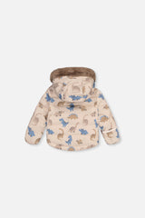 Deux par Deux baby boys' two-piece snowsuit, blue dinosaur print, alternate view