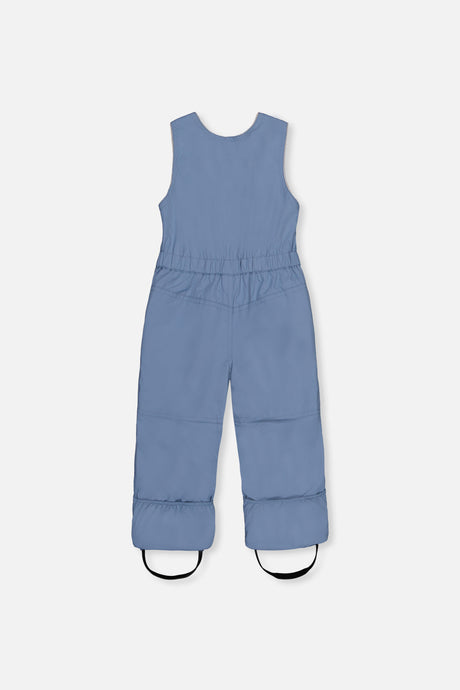 Deux par Deux baby boys' two-piece snowsuit, blue dinosaur print, another studio view
