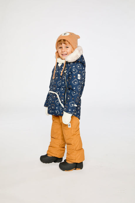 Baby Two Piece Snowsuit Blue Printed Teddy Bears-4