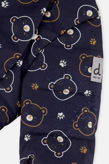 Deux par Deux blue teddy bear baby snowsuit, alternate view 8