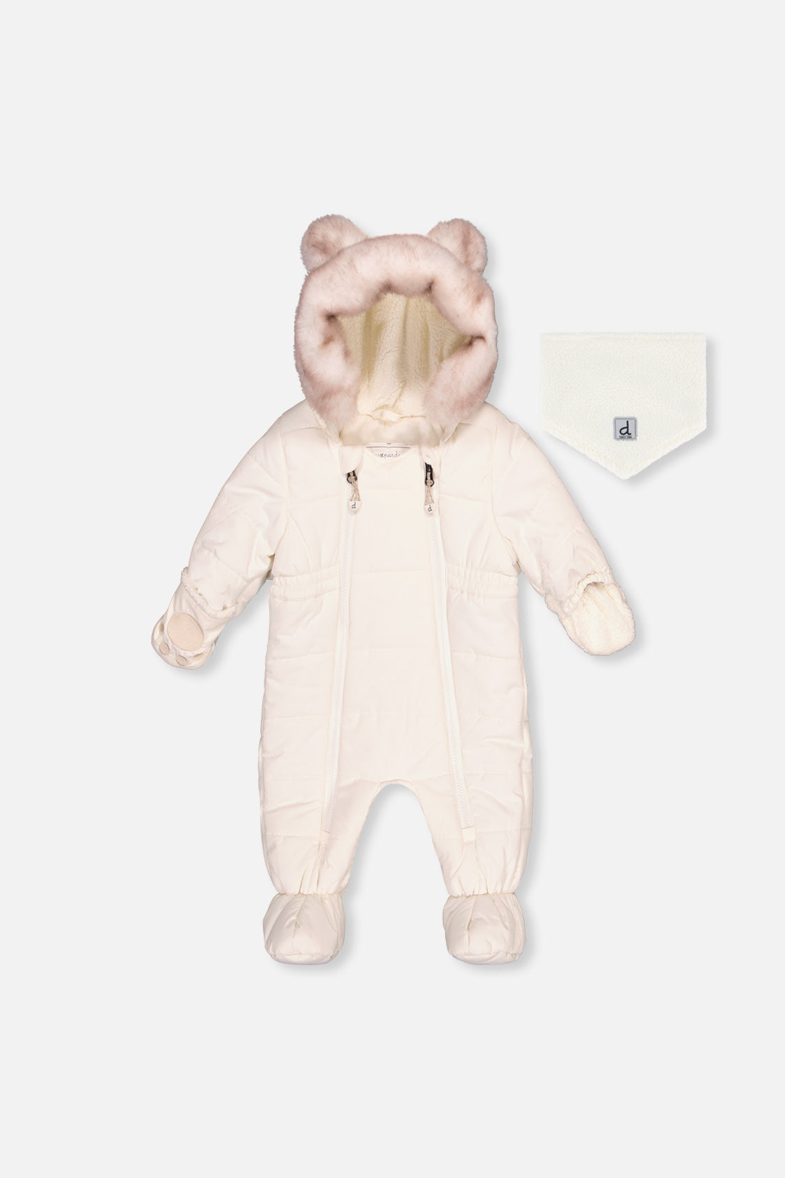 Baby One Piece Snowsuit For Car Seats Off White-0