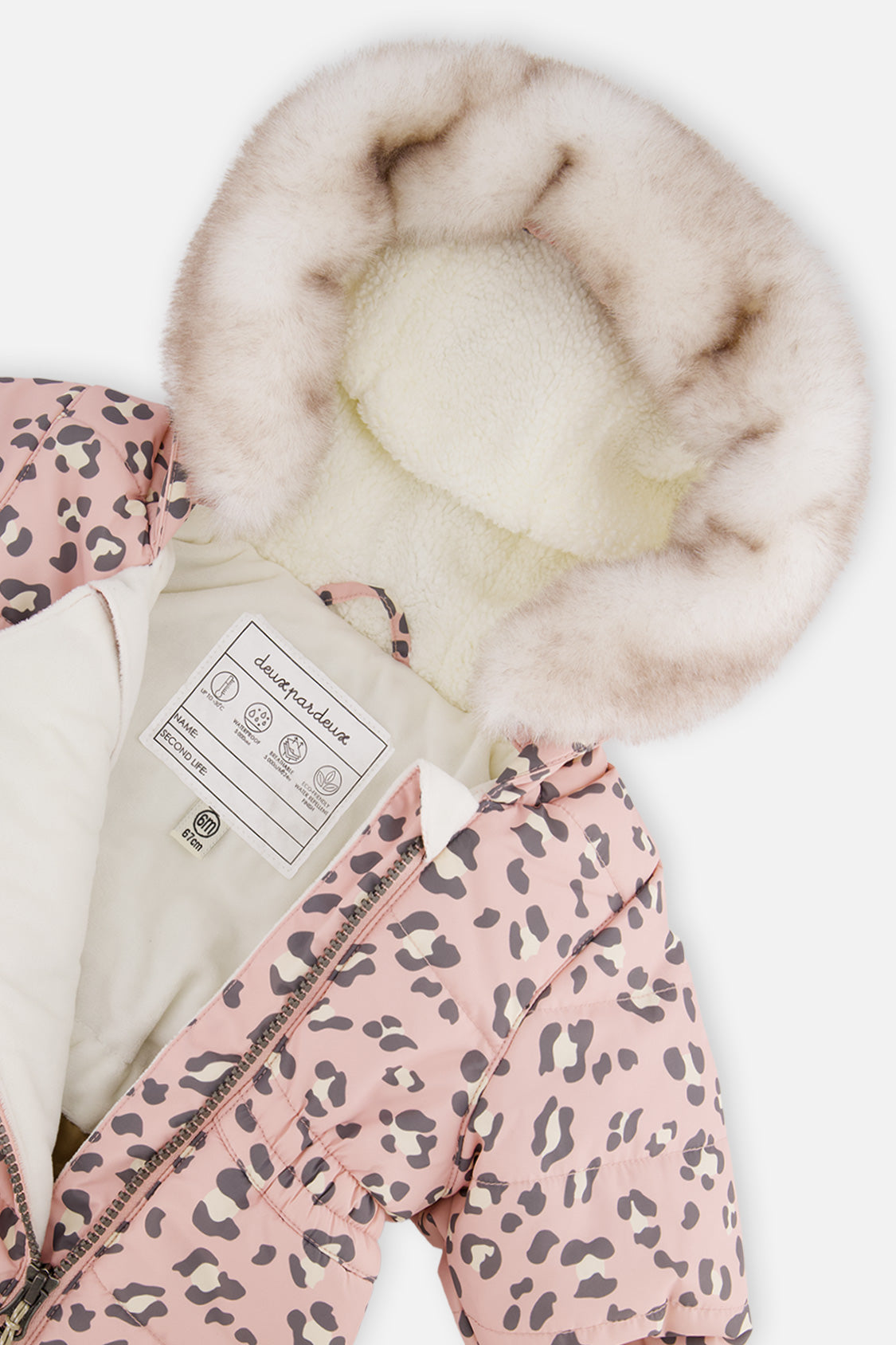 Baby One Piece Snowsuit For Car Seats Rose Leopard Print-3