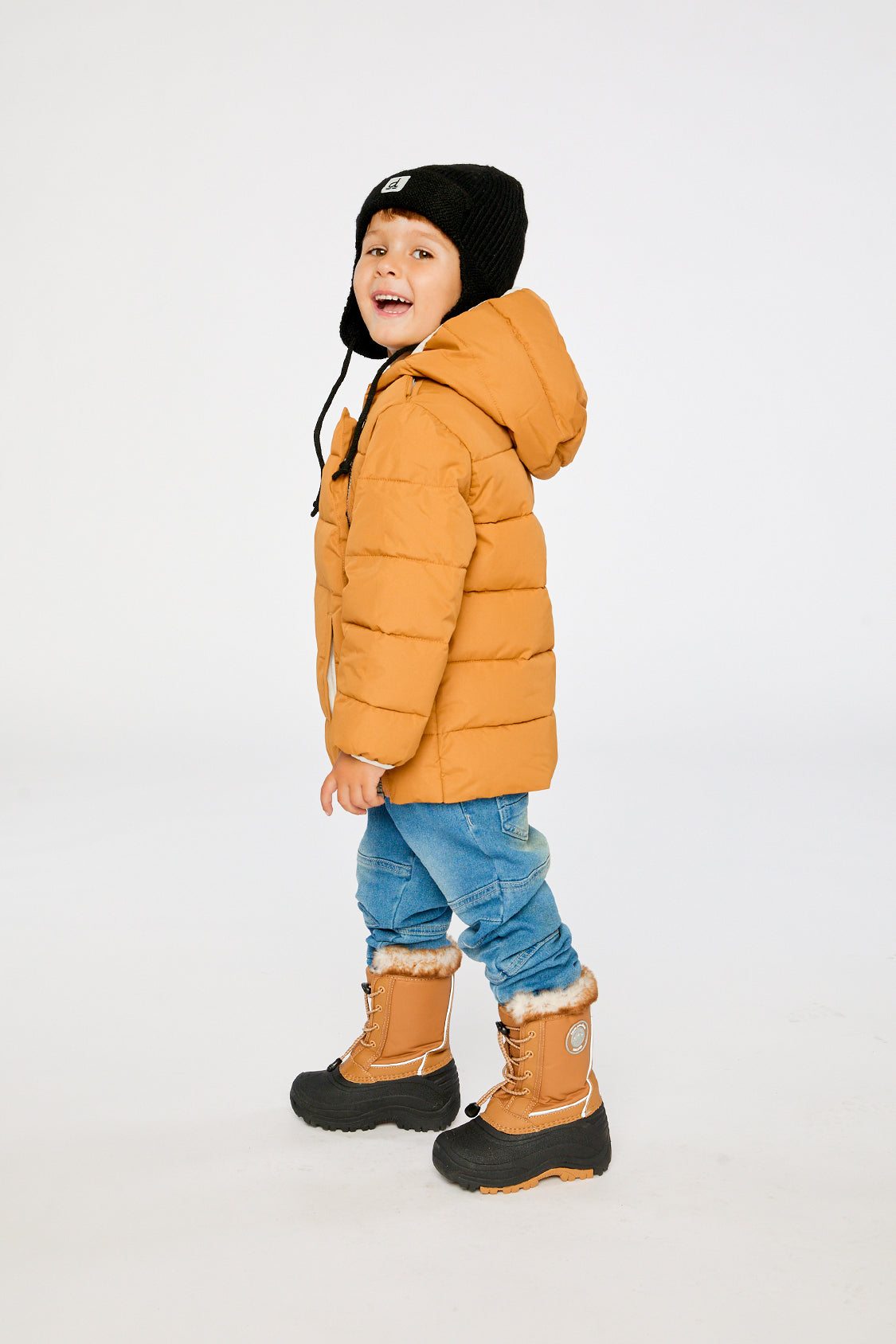 Winter Jacket Adapted For Car Seats Brown Sugar-2