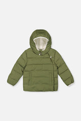 Winter Jacket Adapted For Car Seats Olive Green-0