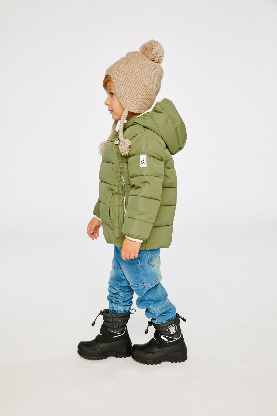 Winter Jacket Adapted For Car Seats Olive Green-2