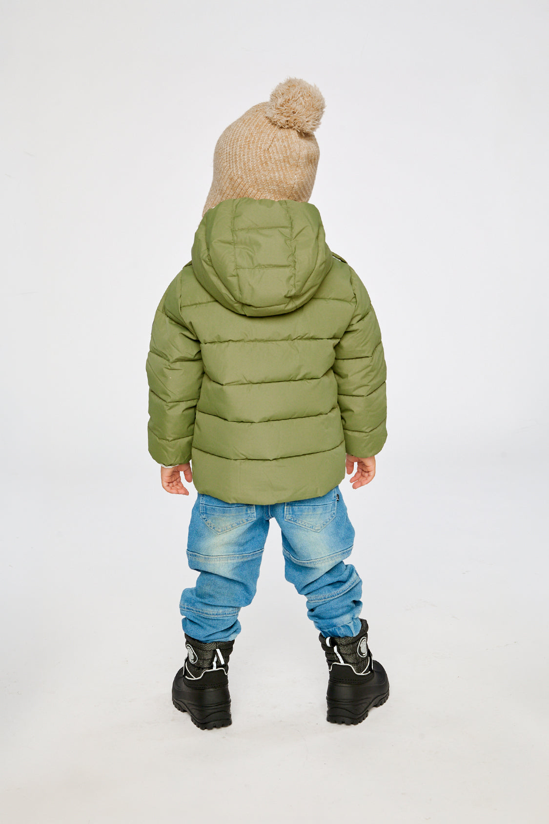 Winter Jacket Adapted For Car Seats Olive Green-3