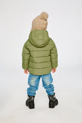 Winter Jacket Adapted For Car Seats Olive Green-3
