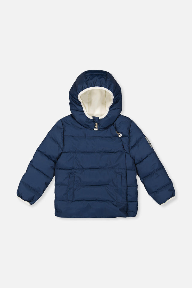 Winter Jacket Adapted For Car Seats Dark Blue-0
