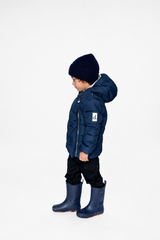Winter Jacket Adapted For Car Seats Dark Blue-2