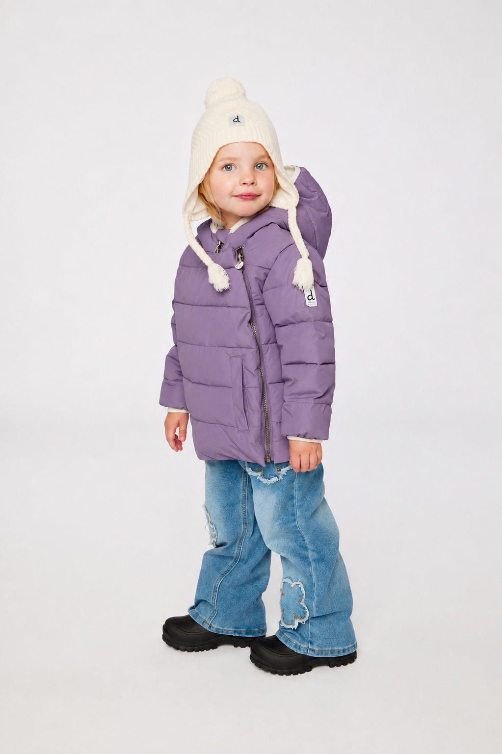 Winter Jacket Adapted For Car Seats Violet-2