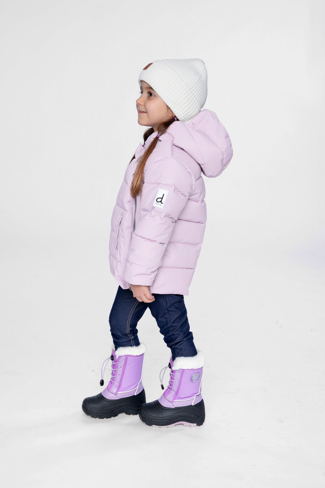Winter Jacket Adapted For Car Seats Lavender-2
