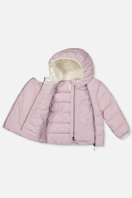 Deux par Deux Winter Jacket Adapted For Car Seats Lavender