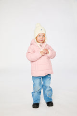 Winter Jacket Adapted For Car Seats Pale Dusty Pink-1