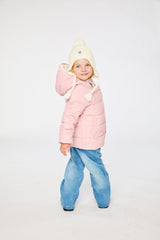 Winter Jacket Adapted For Car Seats Pale Dusty Pink-2