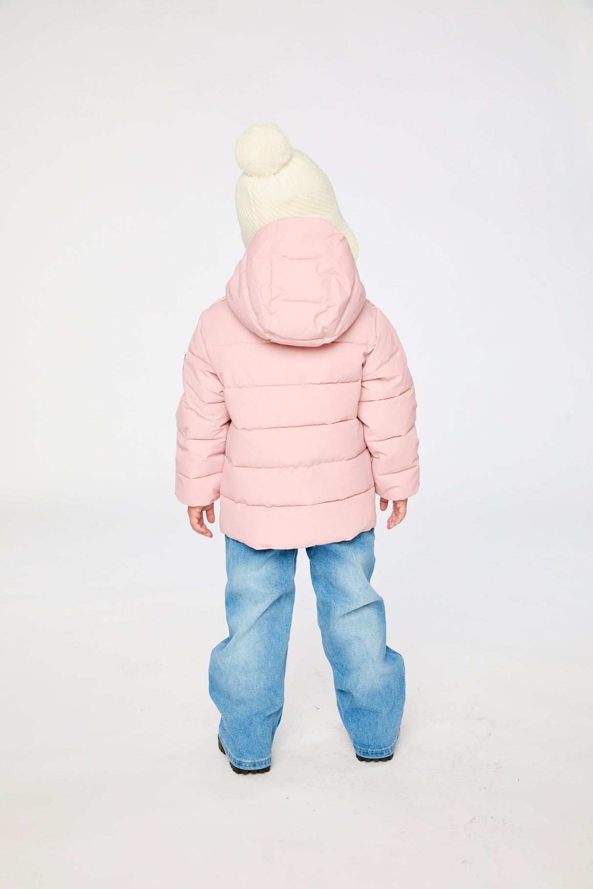 Winter Jacket Adapted For Car Seats Pale Dusty Pink-3