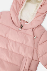 Deux par Deux Winter Jacket Adapted For Car Seats Pale Dusty Pink