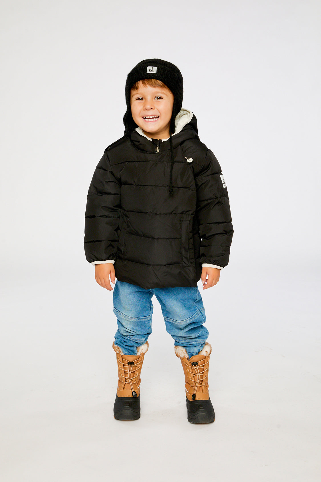 Winter Jacket Adapted For Car Seats Black-1